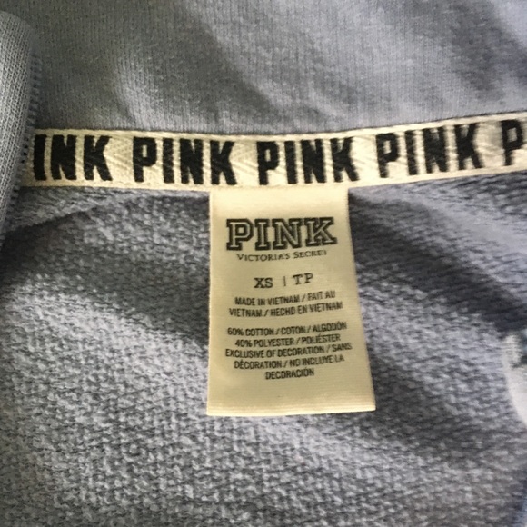 PINK Blue Partial Zip Sweater - Picture 3 of 3